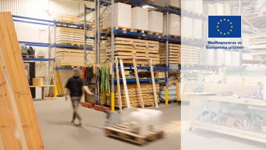 Återbrukat material på lager